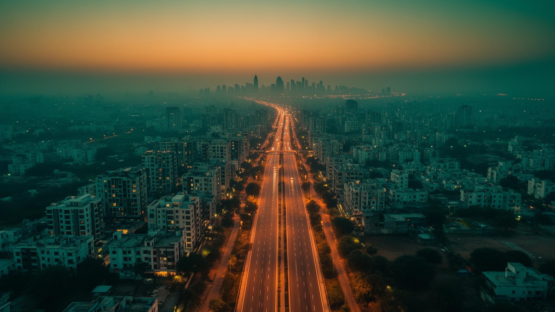 Aerial view of the Chandigarh growth corridor